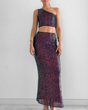 Charm Top - Blue Sequin