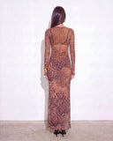 Brume Maxi Mesh Dress - Cheetah