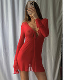 Améthyste Mini Mesh Dress - Red