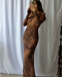 Brume Maxi Mesh Dress - Cheetah