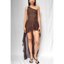 Sirène Maxi Mesh Dress - Brown