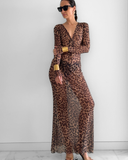 Améthyste Maxi Mesh Dress - Leopard