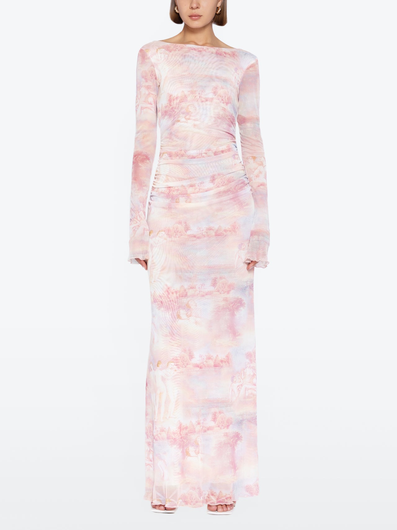 Lueur Maxi Mesh Dress - Pink Print