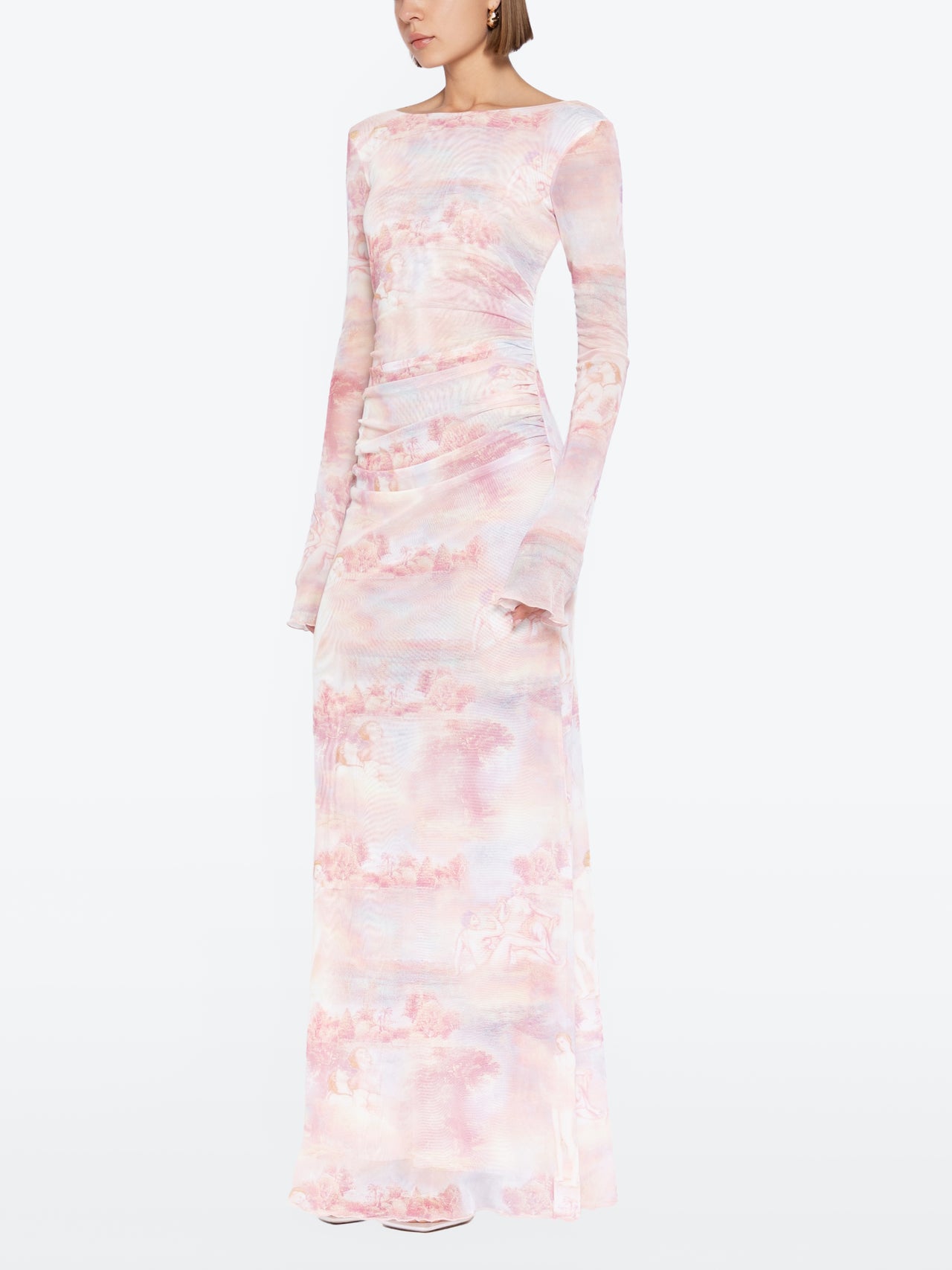 Lueur Maxi Mesh Dress - Pink Print