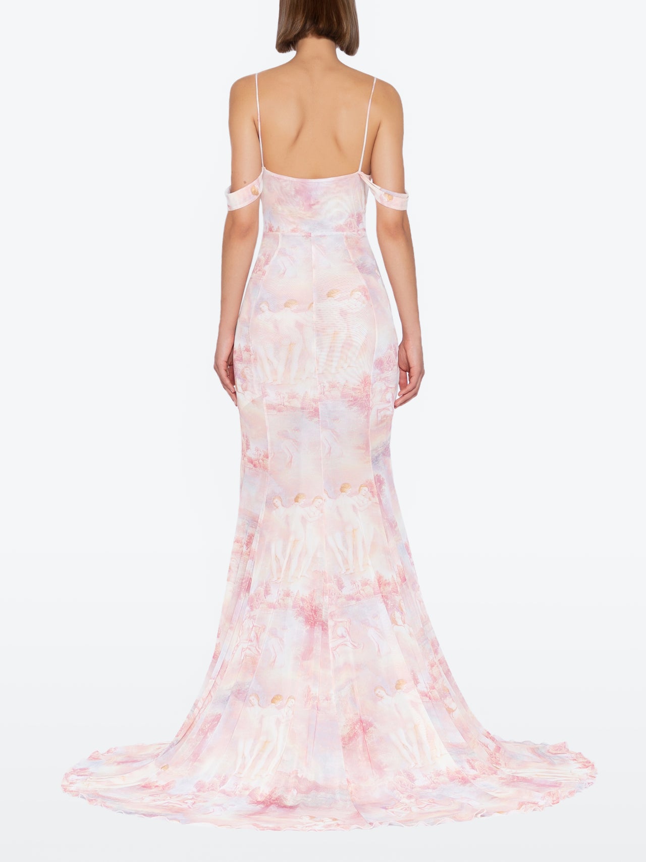 Amazone Mesh Gown - Pink Print