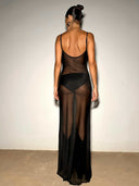 Énigme Maxi Mesh Dress - Black
