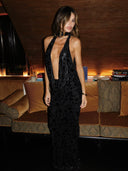 Black Moon Devoree Velvet Maxi in Black