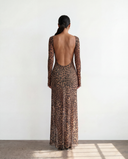 Lueur Maxi Mesh Dress - Leopard