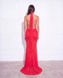 Eternal Midnight  Red Mesh  & Lace Maxi Dress - Limited Edition
