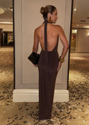 Frisson Maxi Dress - Chocolate Brown