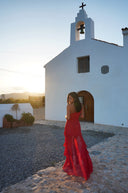Sirène Maxi Mesh Dress - Red