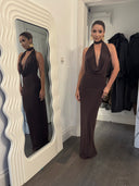 Frisson Maxi Dress - Chocolate Brown
