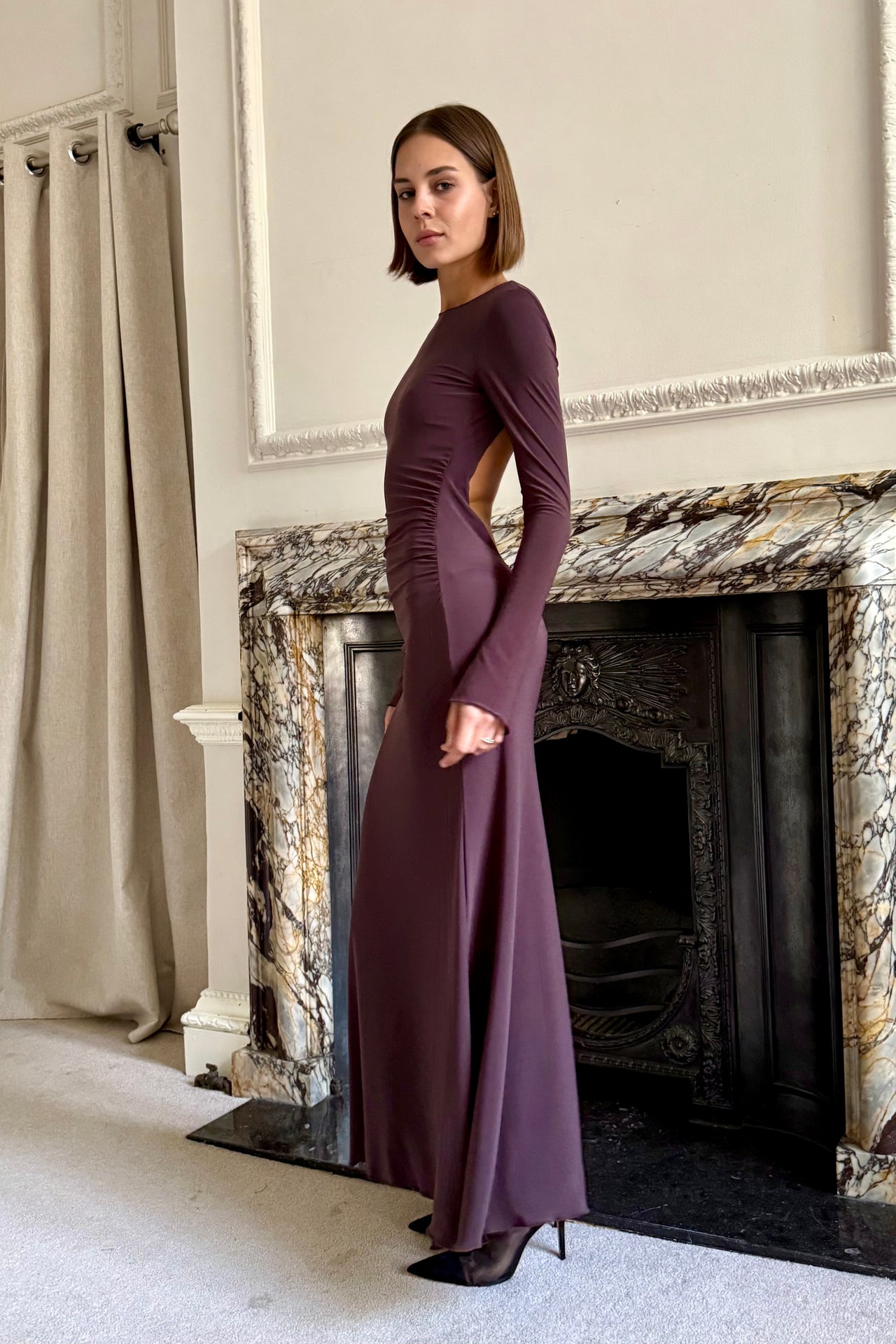 Lueur Maxi Jersey Dress -Brown