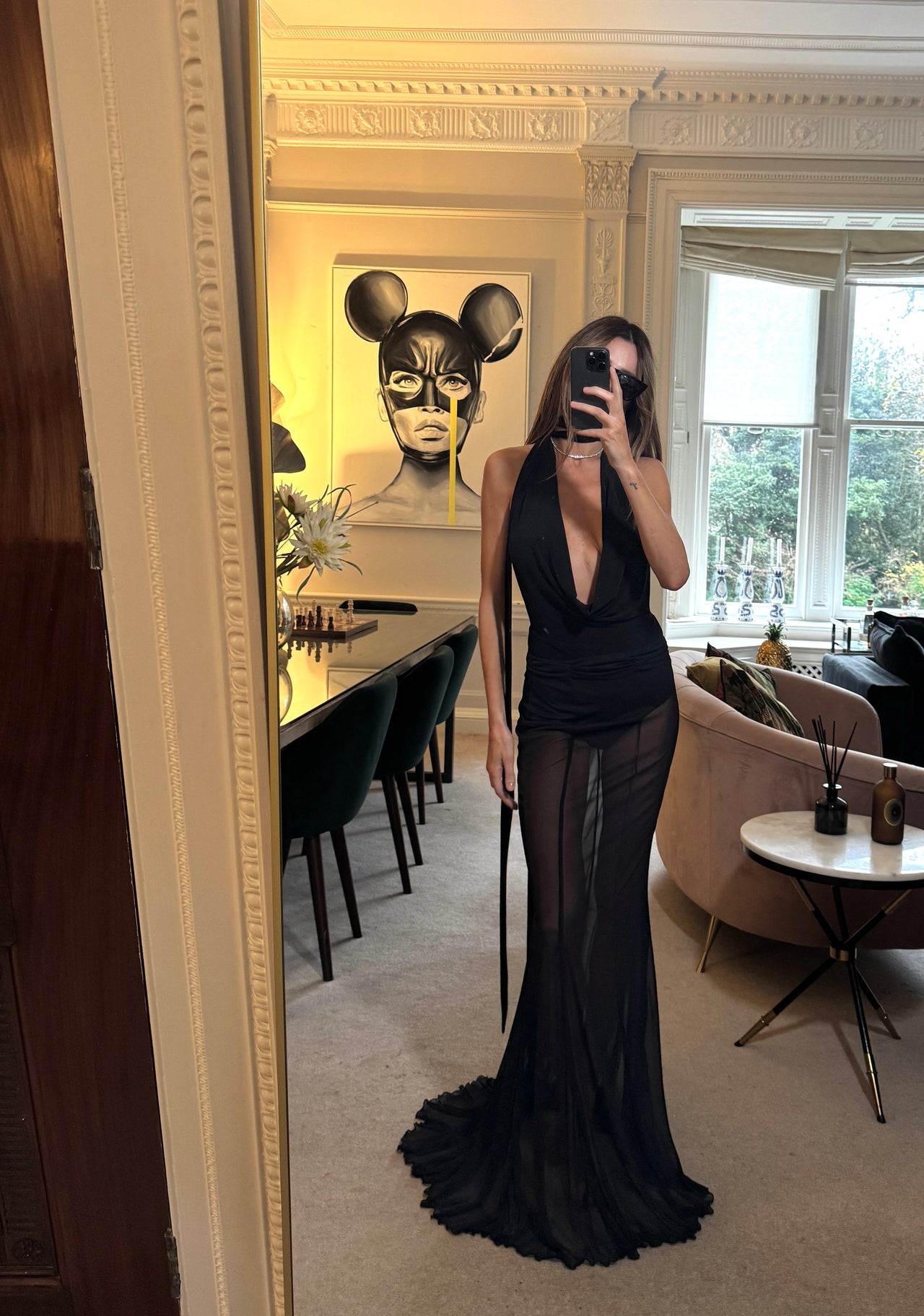 Vertige Plunge Jersey Bodysuit in Black