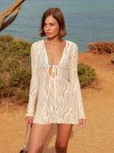 Améthyste Mini Mesh Dress - Cream Crochet