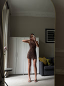 Soleil Mini Mesh Dress - Leopard