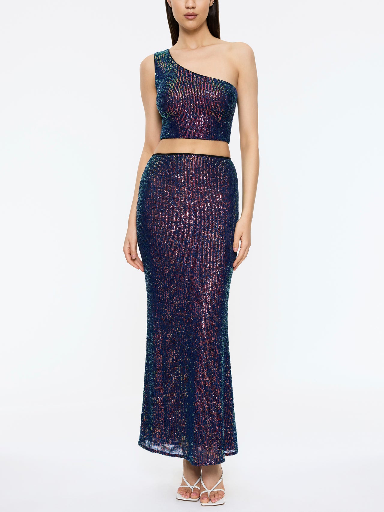 Éclat Sirène 2 Set Top and Skirt Sequin - Blue