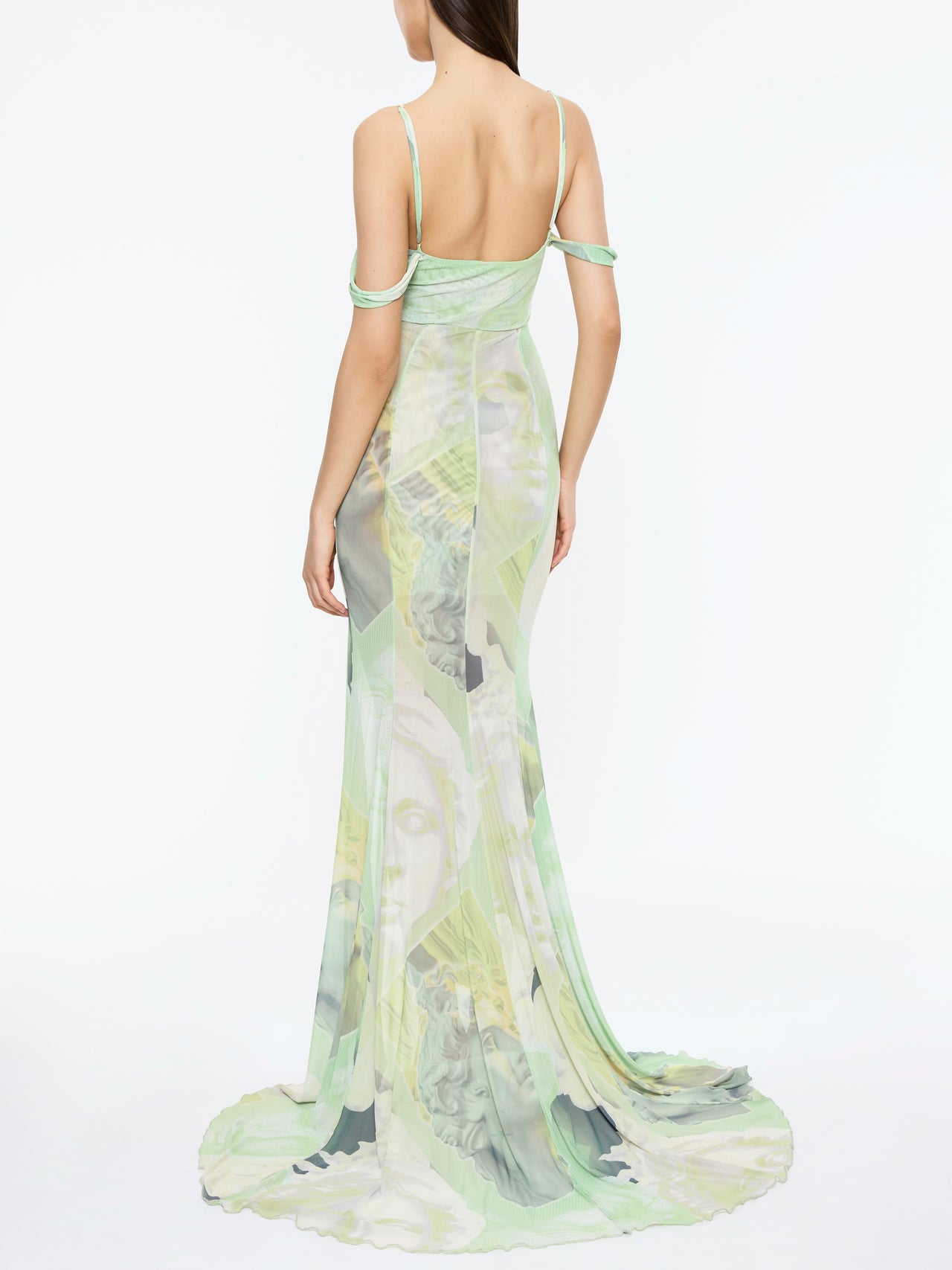 Amazone Mesh Gown - Green Print