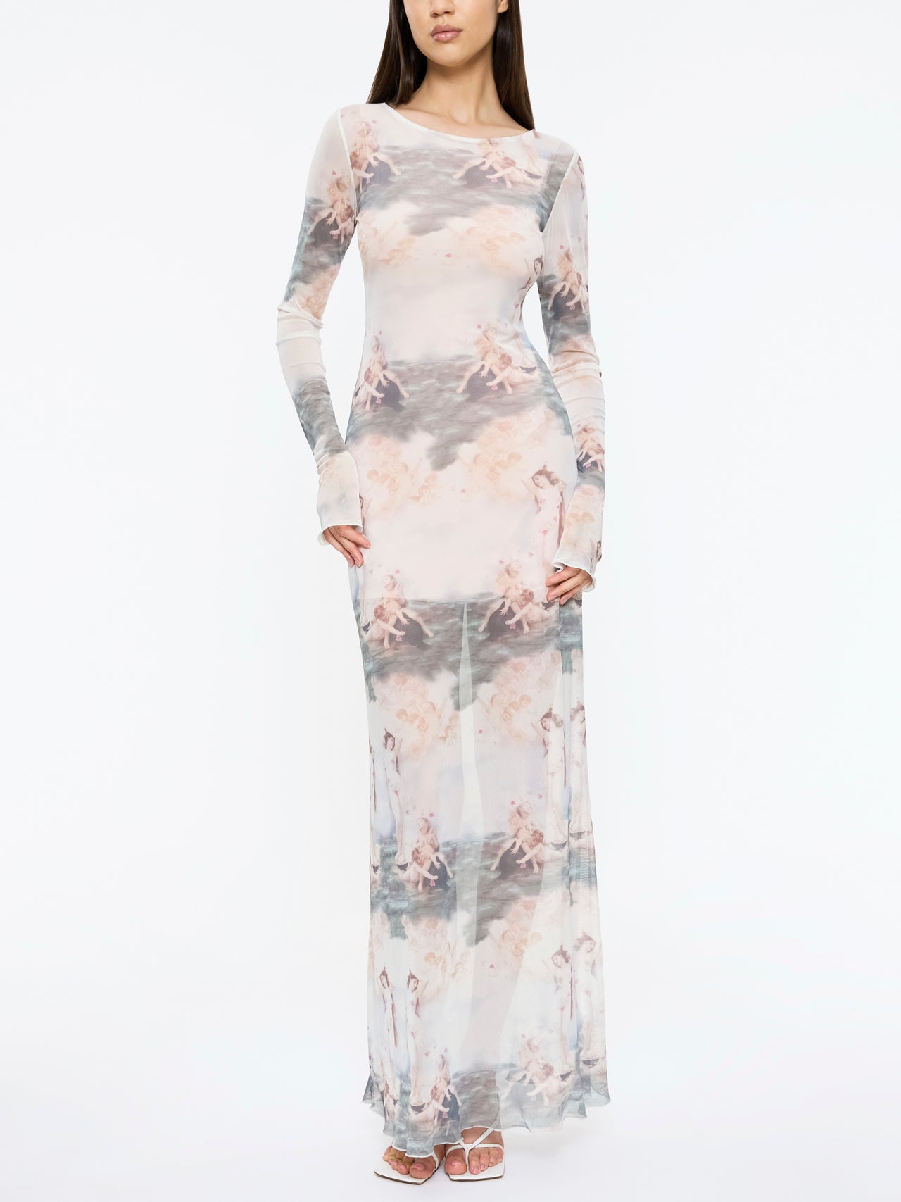 Brume Mesh Maxi Dress - Grey Print