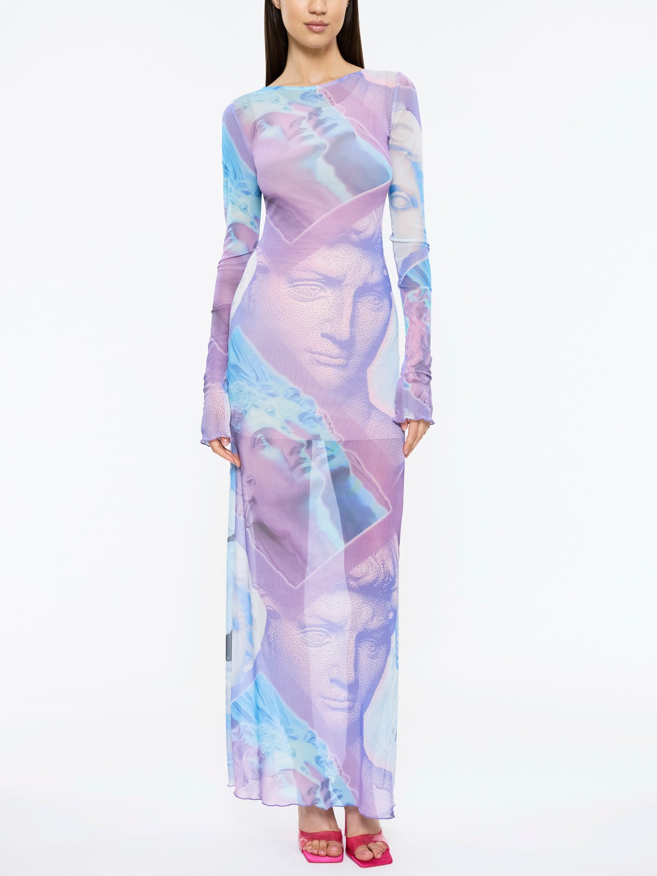 Brume Mesh Maxi Dress - Blue Print