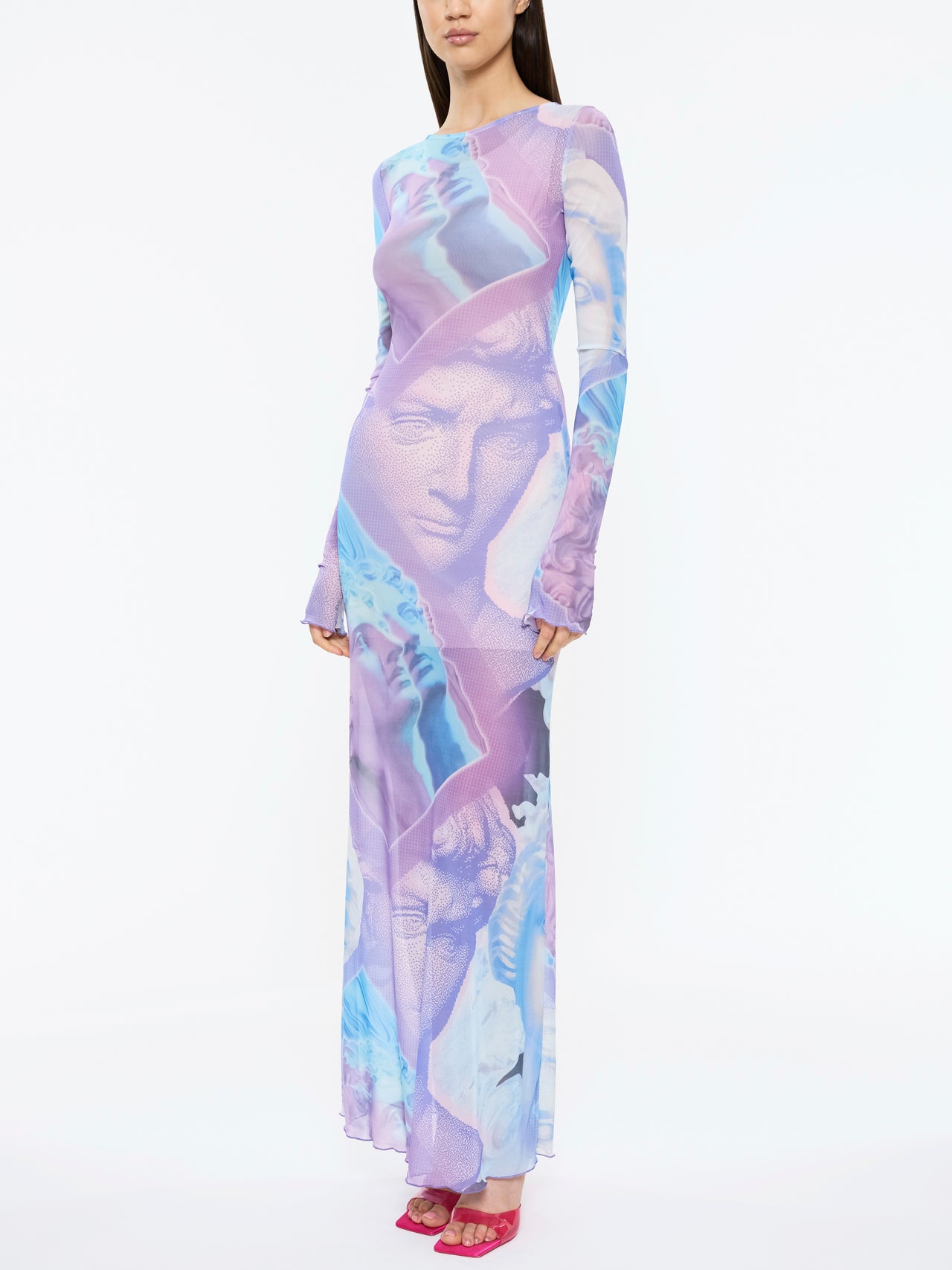 Brume Mesh Maxi Dress - Blue Print