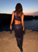 Aura Maxi Skirt - Blue Sequin
