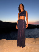 Aura Maxi Skirt - Blue Sequin