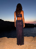 Aura Maxi Skirt - Blue Sequin