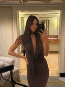 Frisson Maxi Dress - Chocolate Brown
