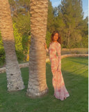 Lueur Maxi Mesh Dress - Pink Print