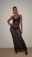 Énigme Maxi Mesh Dress - Black