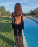 Lueur Maxi Mesh Dress - Black